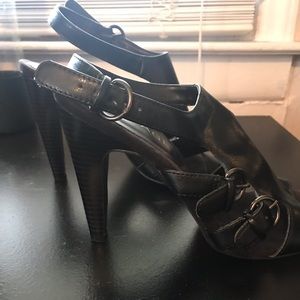 Black Open Toe Heels